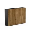 Fioriera Alta DECO PLANTER DIVIDER 25 in Metallo colore Nero e Legno 100x25x80 cm-Herstera Best