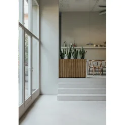 Fioriera Alta DECO PLANTER DIVIDER 25 in Metallo colore Nero e Legno 100x25x80 cm-Herstera Best