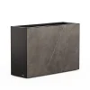 Fioriera Alta DECO PLANTER DIVIDER 40 in Metallo colore Nero e Pannello Effetto Marmo 120x40x80 cm-Herstera Online