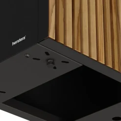 Fioriera Alta DECO PLANTER DIVIDER 40 in Metallo colore Nero e Legno 100x40x80 cm-Herstera Outlet