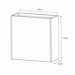 Fioriera Alta PLANTER DIVIDER 40 in Metallo colore Antracite 100x40x115 cm-Herstera Discount