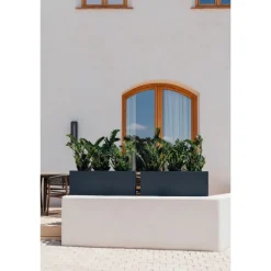 Fioriera Alta PLANTER DIVIDER 40 in Metallo colore Antracite 100x40x80 cm-Herstera Outlet
