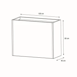 Fioriera Alta PLANTER DIVIDER 40 in Metallo colore Antracite 100x40x80 cm-Herstera Outlet