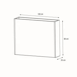Fioriera Alta PLANTER DIVIDER 25 in Metallo colore Antracite 100x25x80 cm-Herstera Sale
