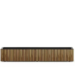 Fioriera Bassa PLANTER WOOD XIC 150 in Metallo colore Antracite 150x40x25cm-Herstera Outlet