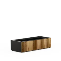 Fioriera Bassa PLANTER WOOD XIC 100 in Metallo colore Antracite 100x40x25cm-Herstera Discount