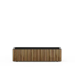 Fioriera Bassa PLANTER WOOD XIC 100 in Metallo colore Antracite 100x40x25cm-Herstera Discount