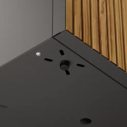 Fioriera Cubo DECO PLANTER in Metallo colore Nero e Legno 50x50x50 cm-Herstera Best