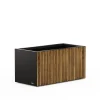 Fioriera DECO PLANTER in Metallo colore Nero e Legno 100x50x50 cm-Herstera Clearance