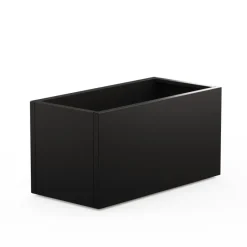 Fioriera DECO PLANTER in Metallo colore Nero e Legno 100x50x50 cm-Herstera Clearance
