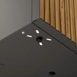 Fioriera DECO PLANTER in Metallo colore Nero e Legno 100x50x50 cm-Herstera Clearance