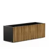Fioriera DECO PLANTER in Metallo colore Nero e Legno 150x50x50 cm-Herstera Outlet