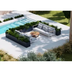 Fioriera PLANTER 50 in Metallo colore Antracite 100x50x50cm-Herstera New