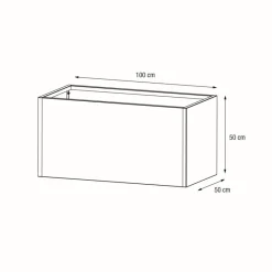 Fioriera PLANTER 50 in Metallo colore Antracite 100x50x50cm-Herstera New