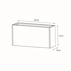Fioriera PLANTER 30 in Metallo colore Antracite 100x30x50 cm-Herstera Hot