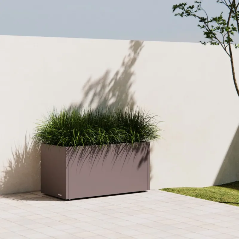 Fioriera PLANTER 50 in Metallo colore Grigio Scuro 100x50x50cm-Herstera Outlet
