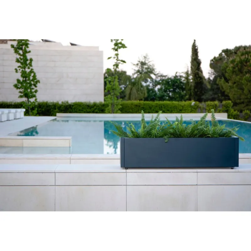 Fioriera PLANTER BALCONY in Metallo colore Antracite 100x25x25 cm-Herstera Clearance
