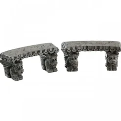 Gargoyle Stone Benches Set Of 2 Cod. 84370-Lemax
