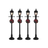 Gas Lantern Street Lamp Set of 4 B/O 4.5V Cod. 64498-Lemax New