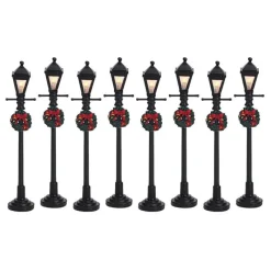 Gas Lantern Street Lamp Set of 8 B/O 4.5V Cod. 64500-Lemax Sale
