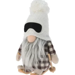 Gnomo Sciatore in Tessuto con Led 20 cm. Pezzo Singolo-Koopman Hot