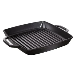 Griglia 2 Manici 28 x 28 cm Nero in Ghisa-Staub Discount
