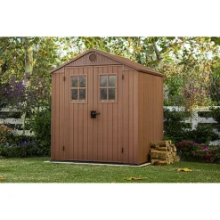 Casetta da Giardino in Resina DARWIN 6x6 Wood con Finestre Frontali-Keter