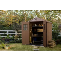 Casetta da Giardino in Resina DARWIN 6x4 Wood con Finestre Frontali-Keter Best
