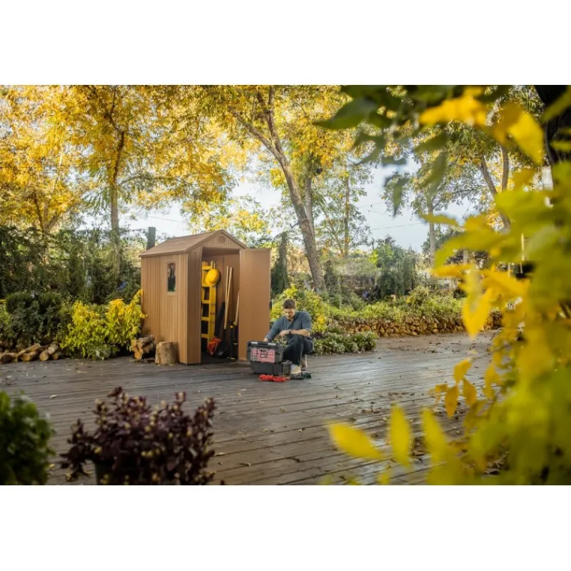 Casetta da Giardino in Resina DARWIN 4x6 Wood-Keter Outlet