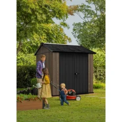 Casetta da Giardino in Resina SIGNATURE APEX 775 NOCE - Doppia scelta di montaggio-Keter