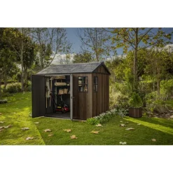 Casetta da Giardino in Resina SIGNATURE APEX 759 NOCE - Doppia scelta di montaggio-Keter