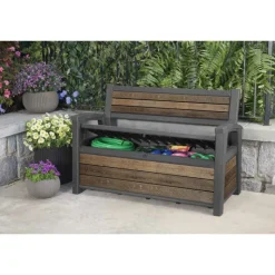 Cassapanca in Resina SIGNATURE DECO BENCH 60 NOCE-Keter Hot