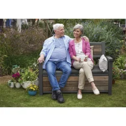 Cassapanca in Resina SIGNATURE DECO BENCH 60 NOCE-Keter Hot