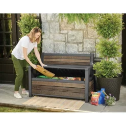 Cassapanca in Resina SIGNATURE DECO BENCH 60 NOCE-Keter Hot