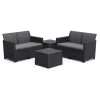 Set 2 Divani + 2 Tavolini Contenitori CLAIRE DOUBLE SOFA STORAGE TABLE Grafite-Keter