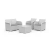 Set 2 Poltrone + Divano + Tavolino contenitore ROSALIE LOUNGE Bianco-Keter Sale