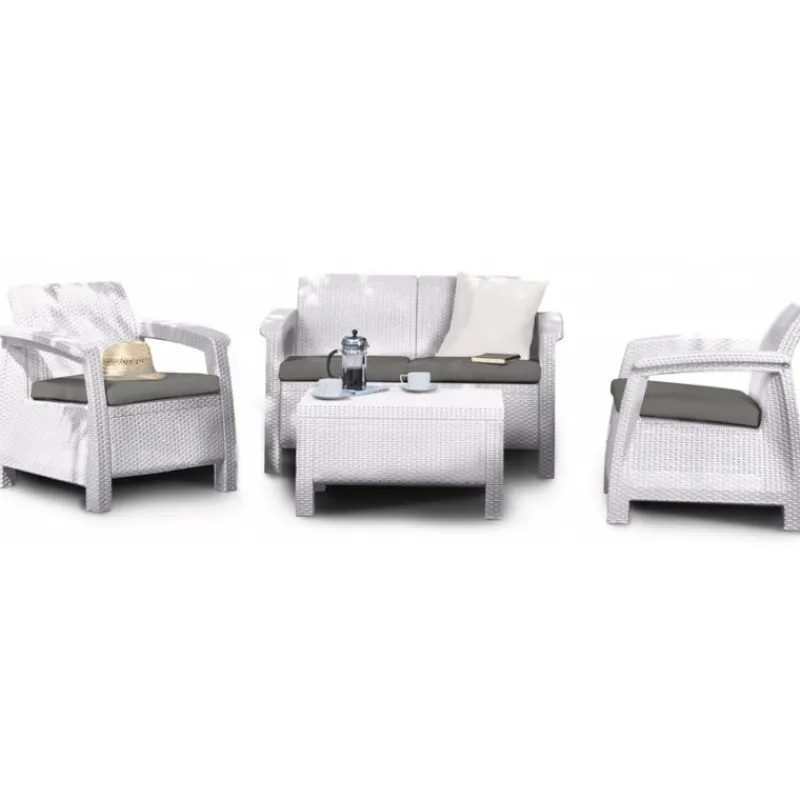 Set Lounge CORFU' Bianco-Keter Outlet