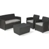 Set Lounge MIA Grafite Divano + 2 Poltrone + Tavolino Contenitore-Keter Outlet