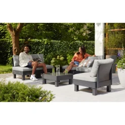 Set Lounge Modulare ELEMENTS Grafite-Keter New