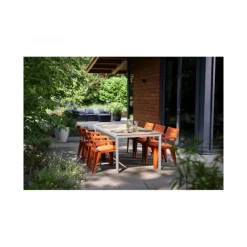 Tavolo PORTO 200 effetto Legno struttura Bianca-Keter Sale