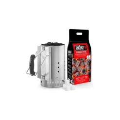 Kit Ciminiera e 2 kg di Brichetti e 3 Accendifuoco Cod. 17631-Weber Outlet