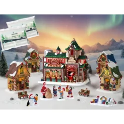 Santa's Reindeer Deluxe Pack con Neve in Omaggio-Lemax Clearance