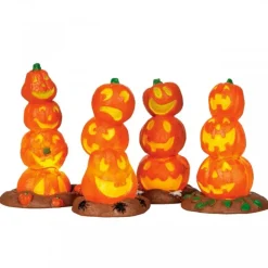 Light Up Pumpkin Stack, Set of 4 B/O 4.5V Cod. 34623-Lemax Best