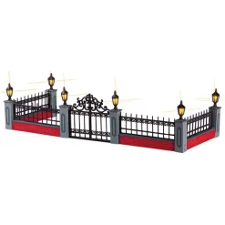 Lighted Wrought Iron Fence Set of 5 B/O 4.5V Cod. 54303-Lemax Clearance