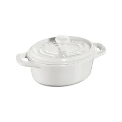 Mini Cocotte Ovale 11 cm Bianca in Ceramica-Staub Clearance