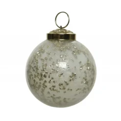 Pallina in vetro da appendere 7,5 cm bianco.-Kaemingk Sale