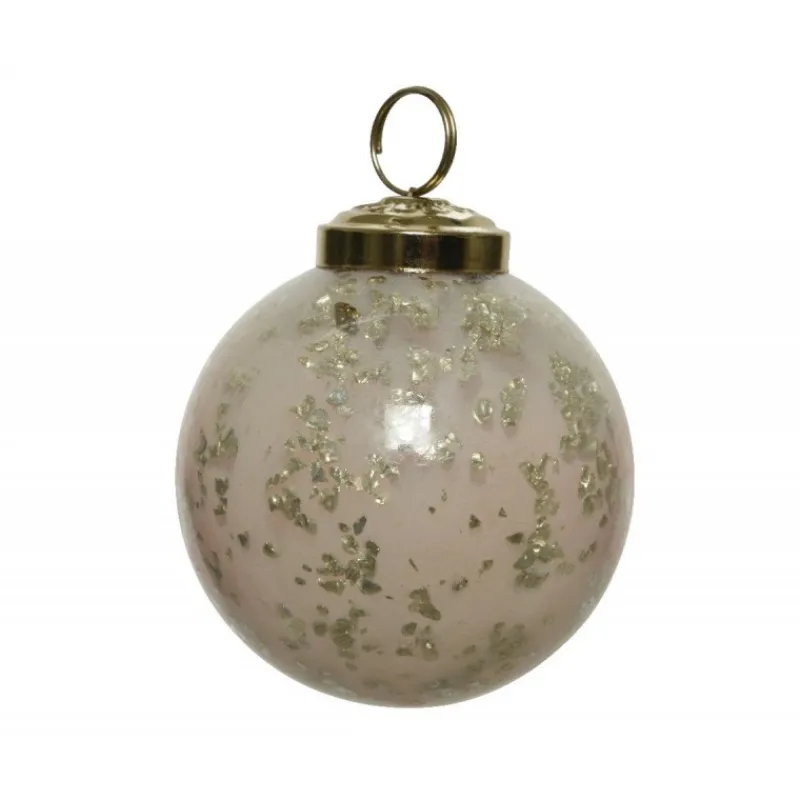 Pallina in vetro da appendere 7,5 cm oro.-Kaemingk New