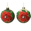 Palline di Natale con motivo Floreale da Appendere Set da 3-Kaemingk Clearance