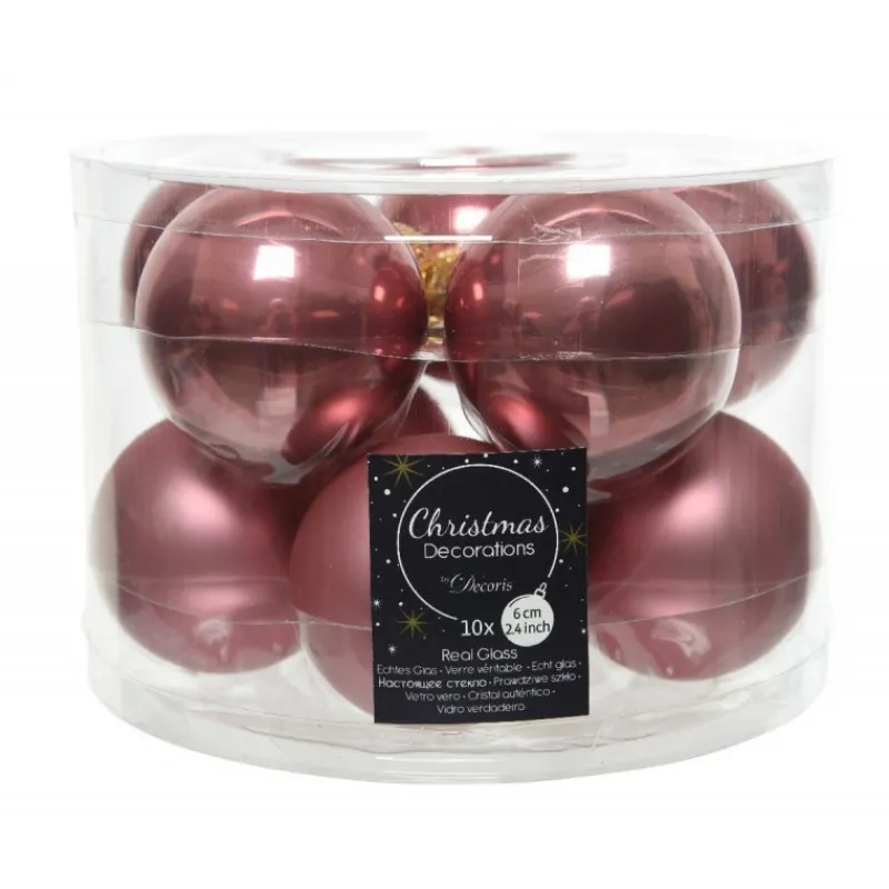 Palline di Natale da Appendere in Vetro 6 cm. Set di 10-Kaemingk