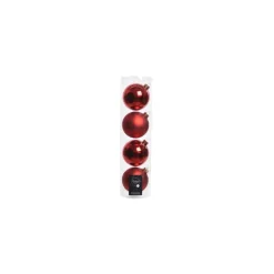 Palline di Natale da Appendere in Vetro 10 cm Rosso Natale. Set di 4-Kaemingk Sale